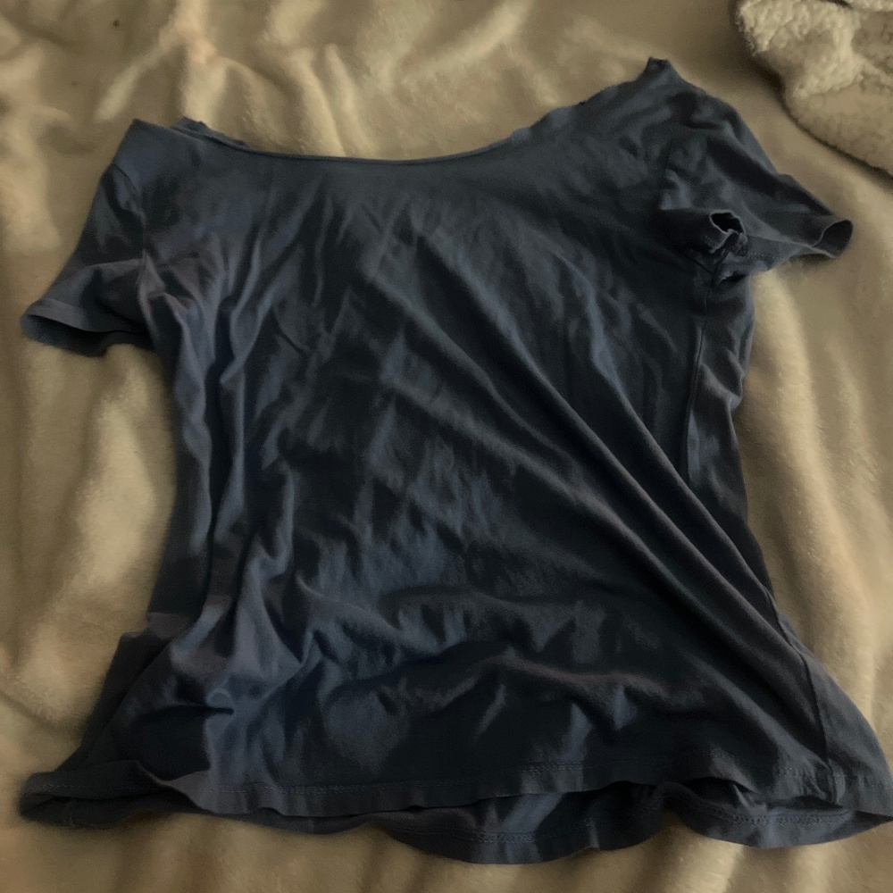 Blue Off the shoulder shirt